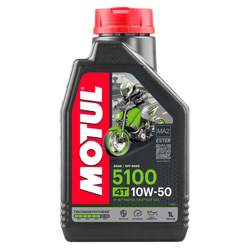 Масло Motul 5100 10W50 4T моторное, полусинтетическое для четырехтактных двигателей, 1л