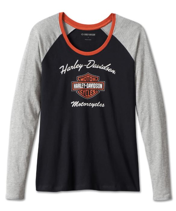 Лонгслив женский Harley-Davidson First-Class Long Sleeve Raglan Tee