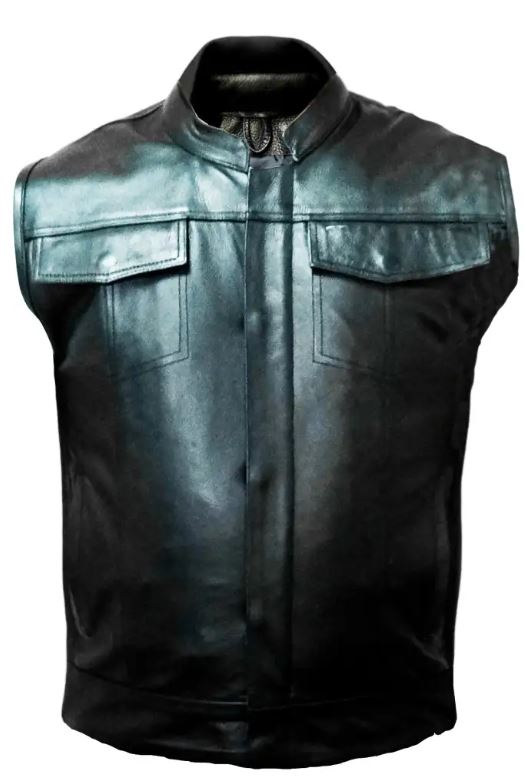 Жилет мужской кожаный Hawk Moto Boss