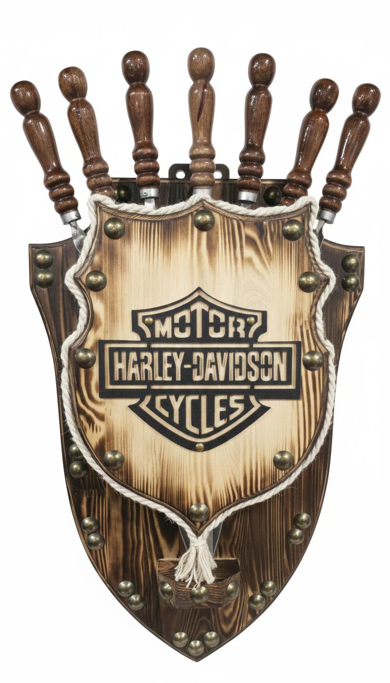 Щит настенный с 7 шампурами Harley-Davidson