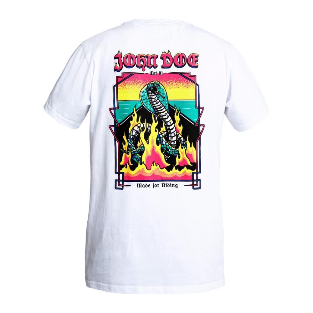 Футболка мужская John Doe T-Shirt Snake on Fire White