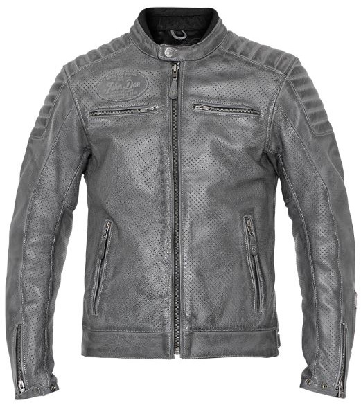 Мотокуртка мужская кожаная John Doe Leather Jacket Storm Grey