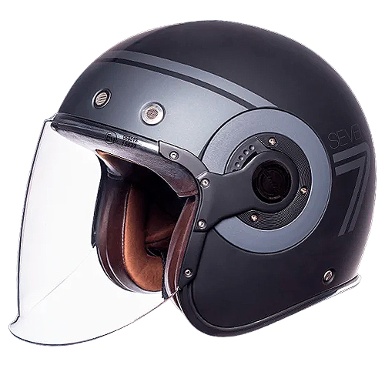Мотошлем SMK Retro Jet Seven Grey Matt Black
